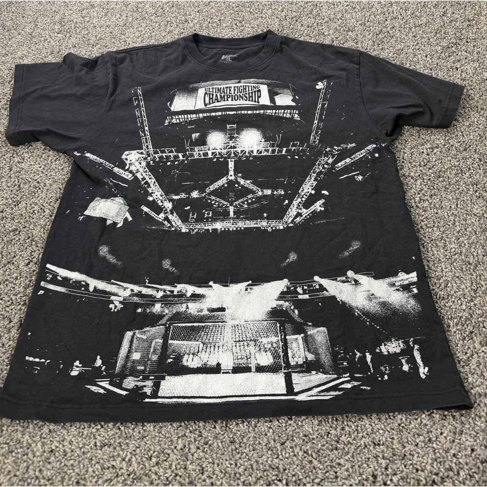 Vintage Y2K UFC Fighting T Shirt Men's Size Large Black